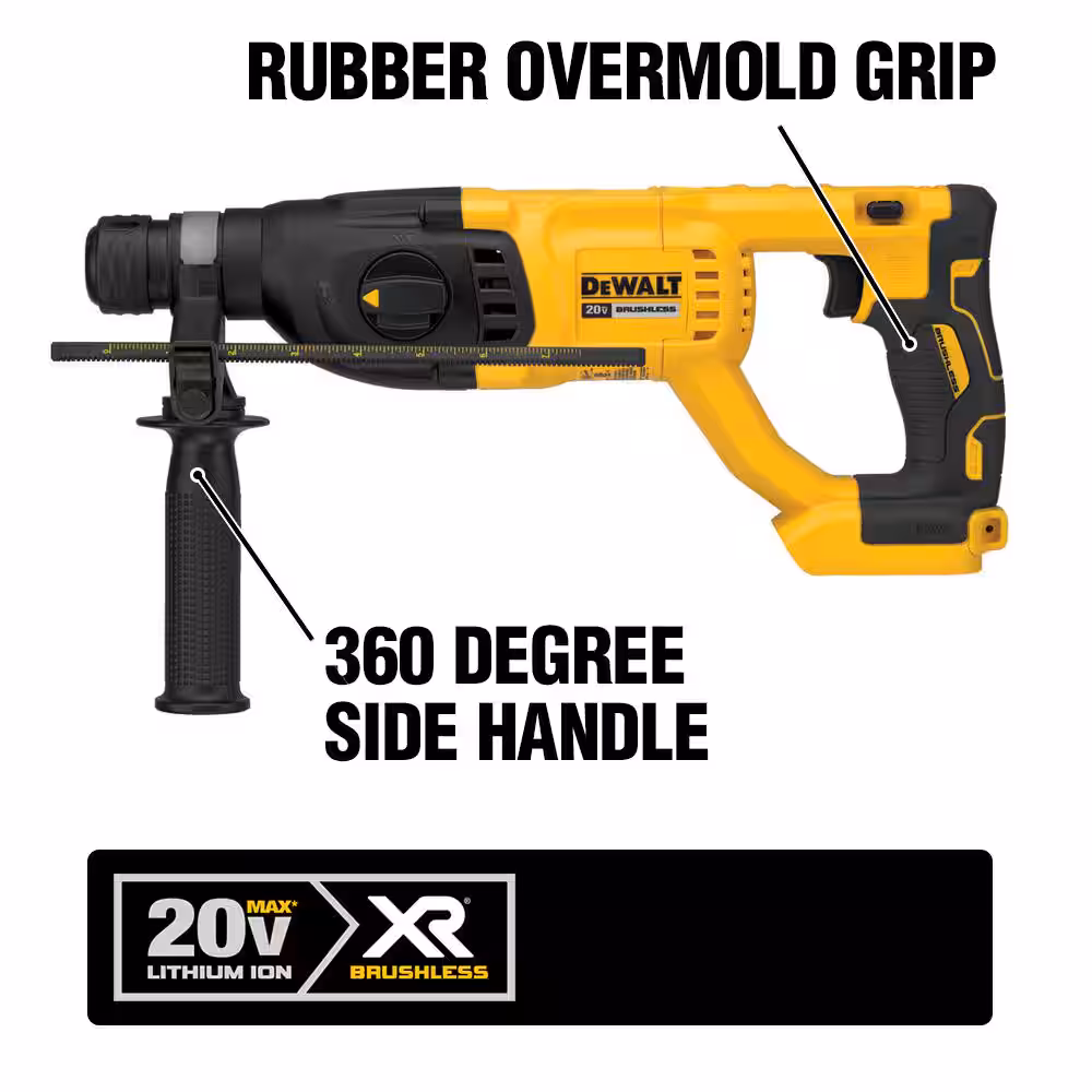 20V MAX Cordless Brushless 1 in. SDS Plus D-Handle Concrete and Masonry Rotary Hammer (Tool Only)