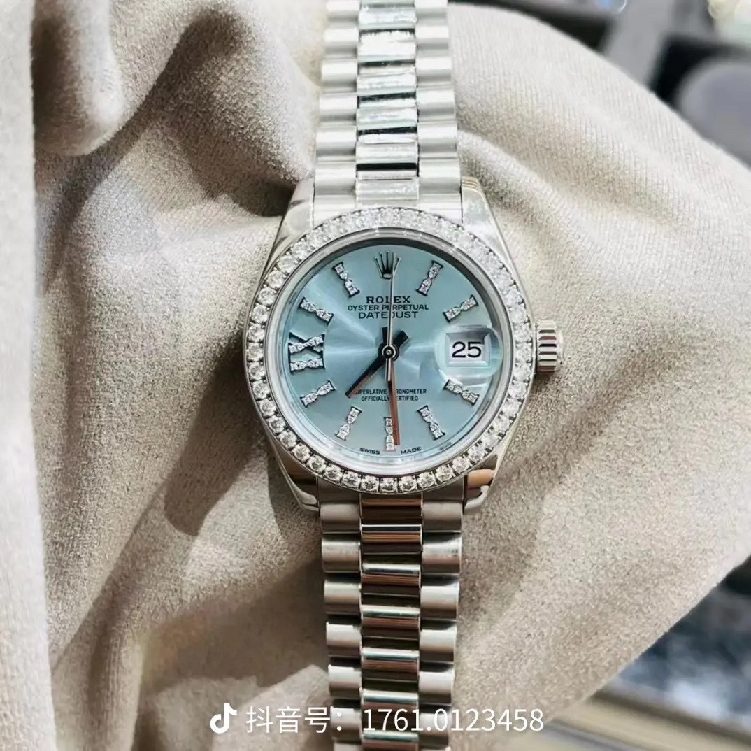 TOP ROLEX Blue Dial Watch 31mm - Silver