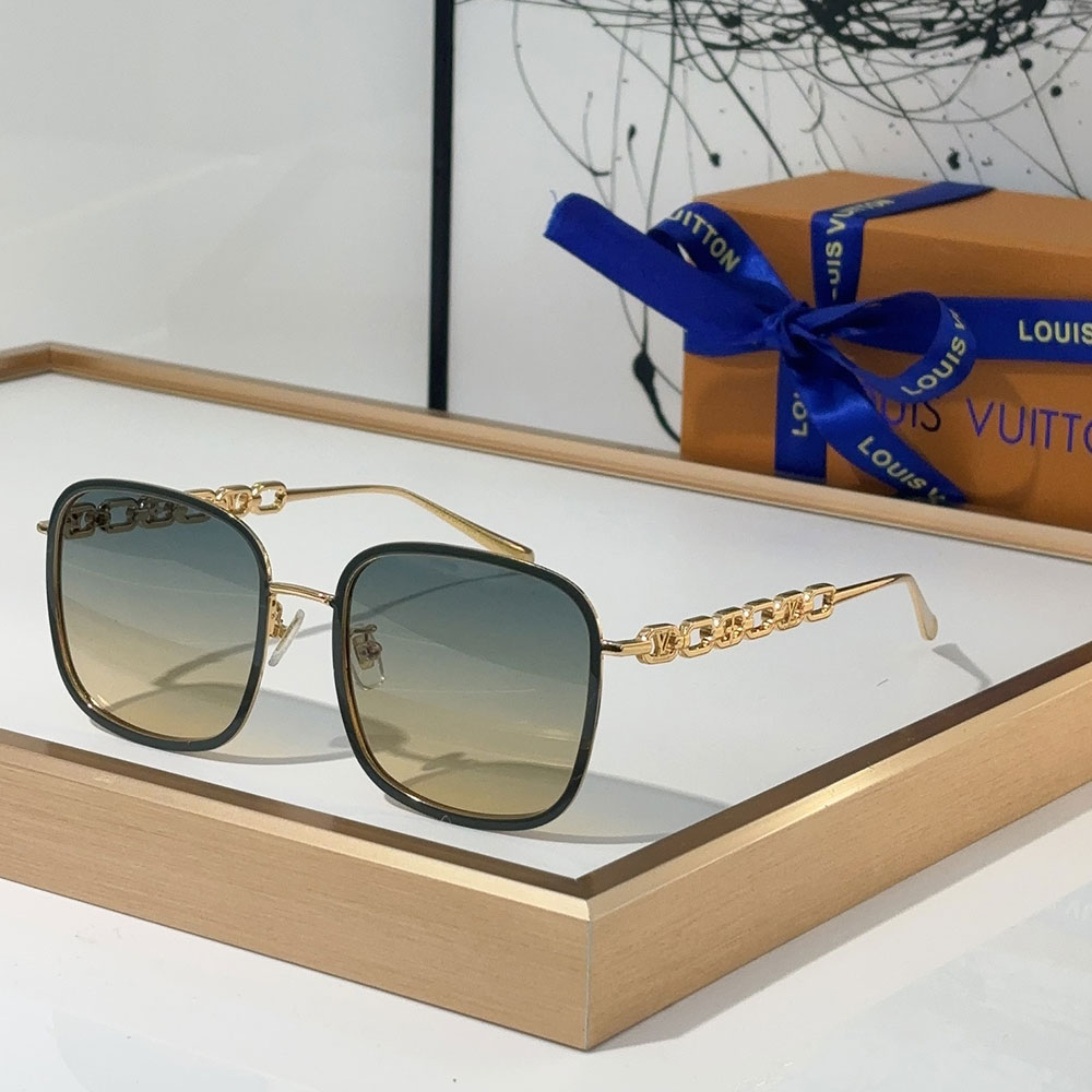 Louis Vuitton LV Mirror Leg Hollowed Out Logo  sunglasses Top quality （Replica）