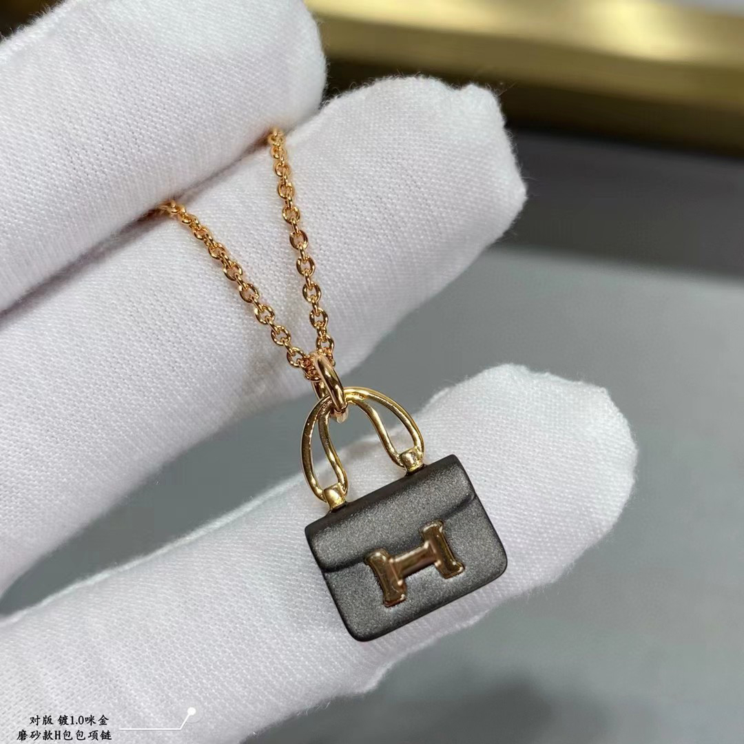 TOP HERMES Bag Necklace-Gold