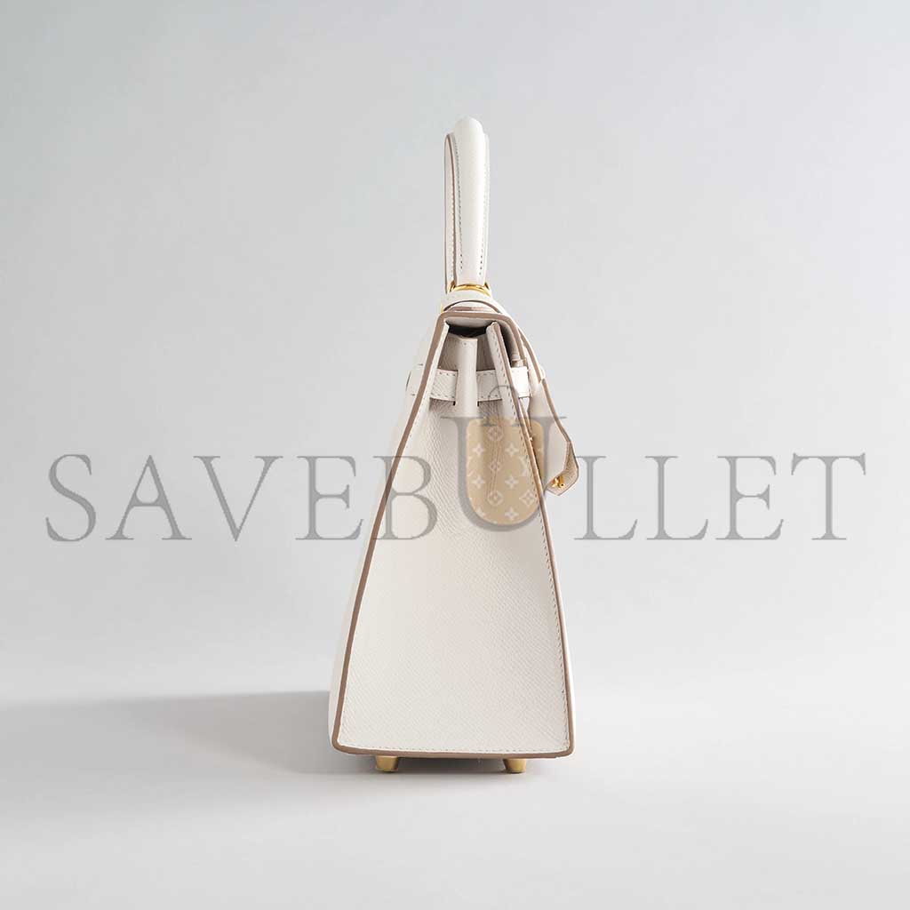 HERMÈS KELLY 25 EPSOM GRIS PALE GOLD HARDWARE (25*17*7cm)