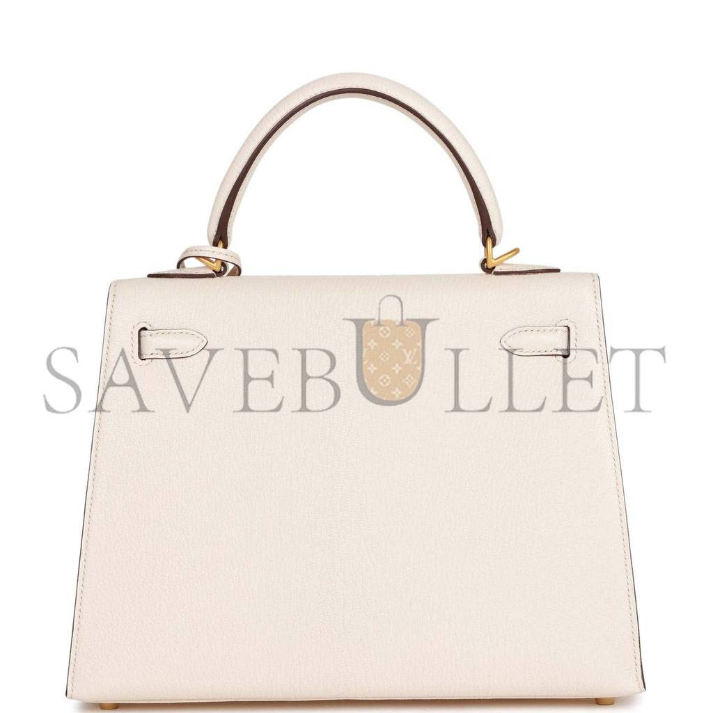 HERMES KELLY 25 SELLIER EPSOM BRUSHED GOLD HARDWARE (25x17x7cm)