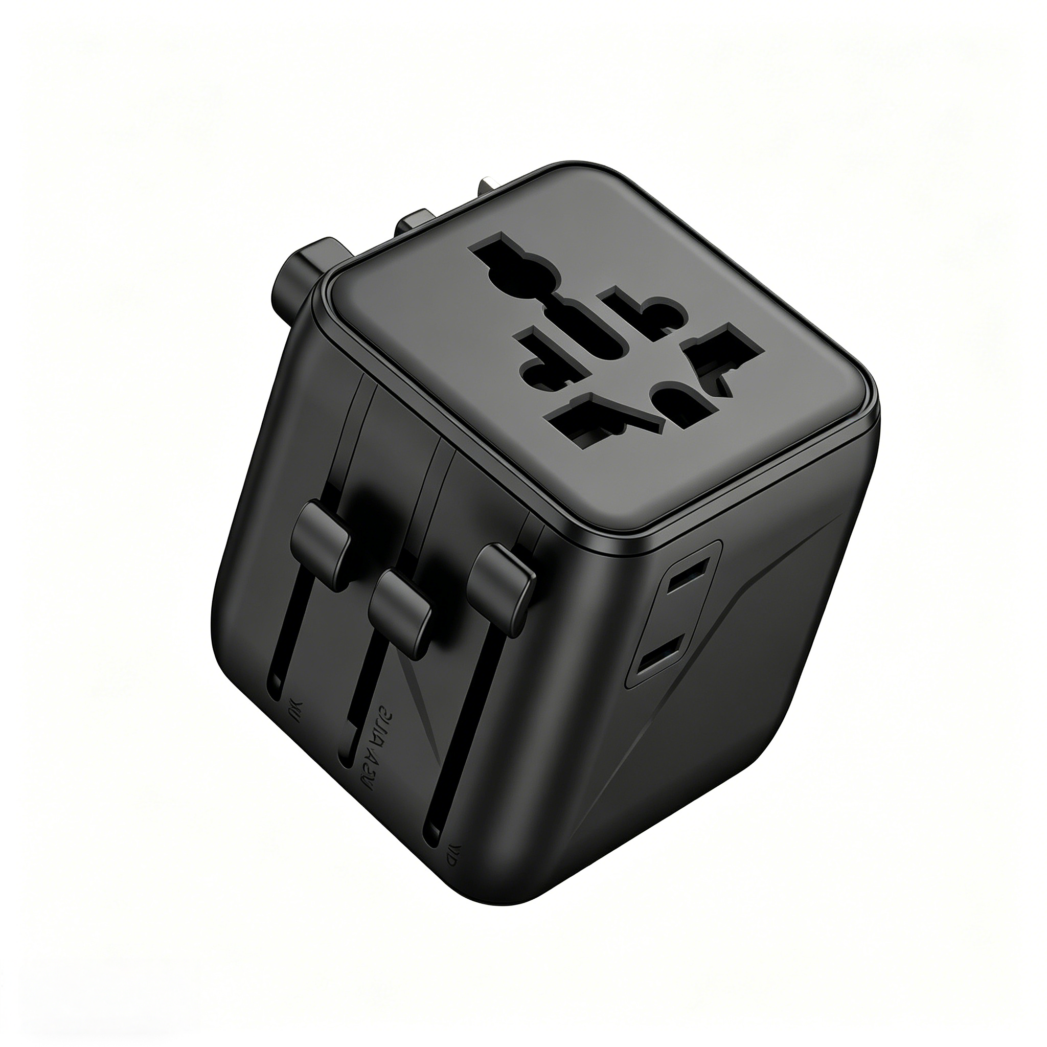 Compact 2AC Small Plug Travel Charger Adapter Usb Plug Adapter Universal International Adapter for Worldwide Use for Travelers