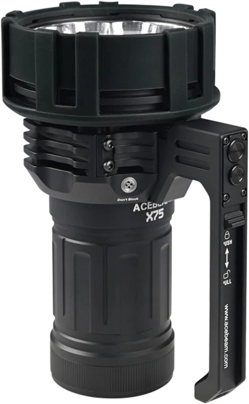 Brightest Flashlight 80,000 Lumens PD60W-100W USB-C Fast Charging/Discharging 1-1.5h Full Charge Detachable Cooling Fan Handheld Searchlight