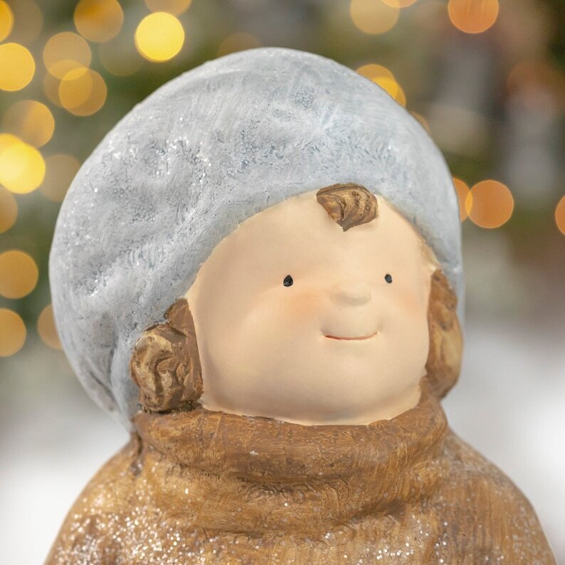 Set of 2 Christmas Sitting Kids with Books