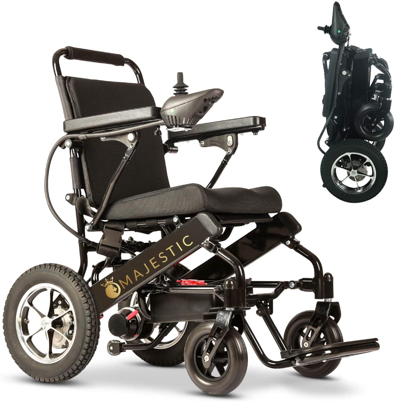 2020 New Folding Ultra Lightweight Electric Power Wheelchair, Silla de Ruedas Electrica, FDA Approved and Air Travel Allowed, Heavy Duty, Mobility Motorized, Portable Power (17.5��� Seat Width)