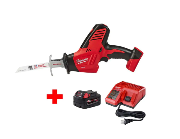 2625-20-48-59-1850 M18 18-Volt Lithium-Ion Cordless Hackzall Reciprocating Saw W/ M18 Starter Kit W/ (1) 5.0Ah Battery and Charger