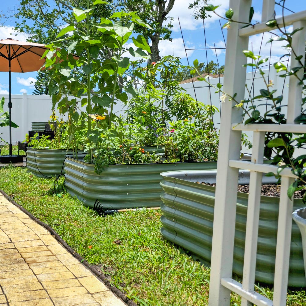 17'' Tall 8'x2' Metal Raised Garden Beds (9 in 1)