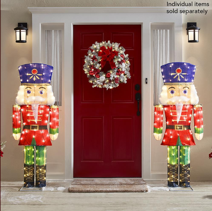 Christmas Clearance Sale The Outdoor 5' Twinkling Nutcracker - Solar energy storage function