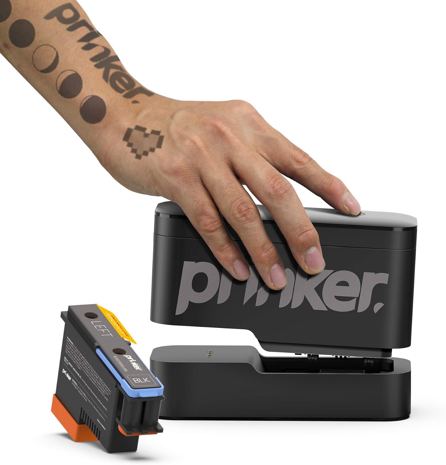 Temporary Tattoo Device Package for Your Instant Custom Tattoos with Premium Cosmetic Black Ink - Compatible w/iOS & Android devices