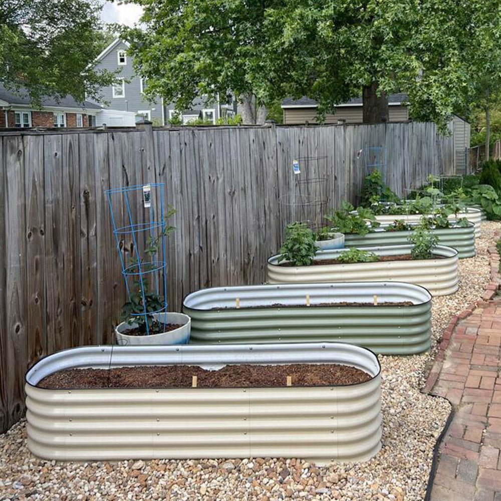 17'' Tall 6.5'x2' Metal Raised Garden Beds (6 in 1)