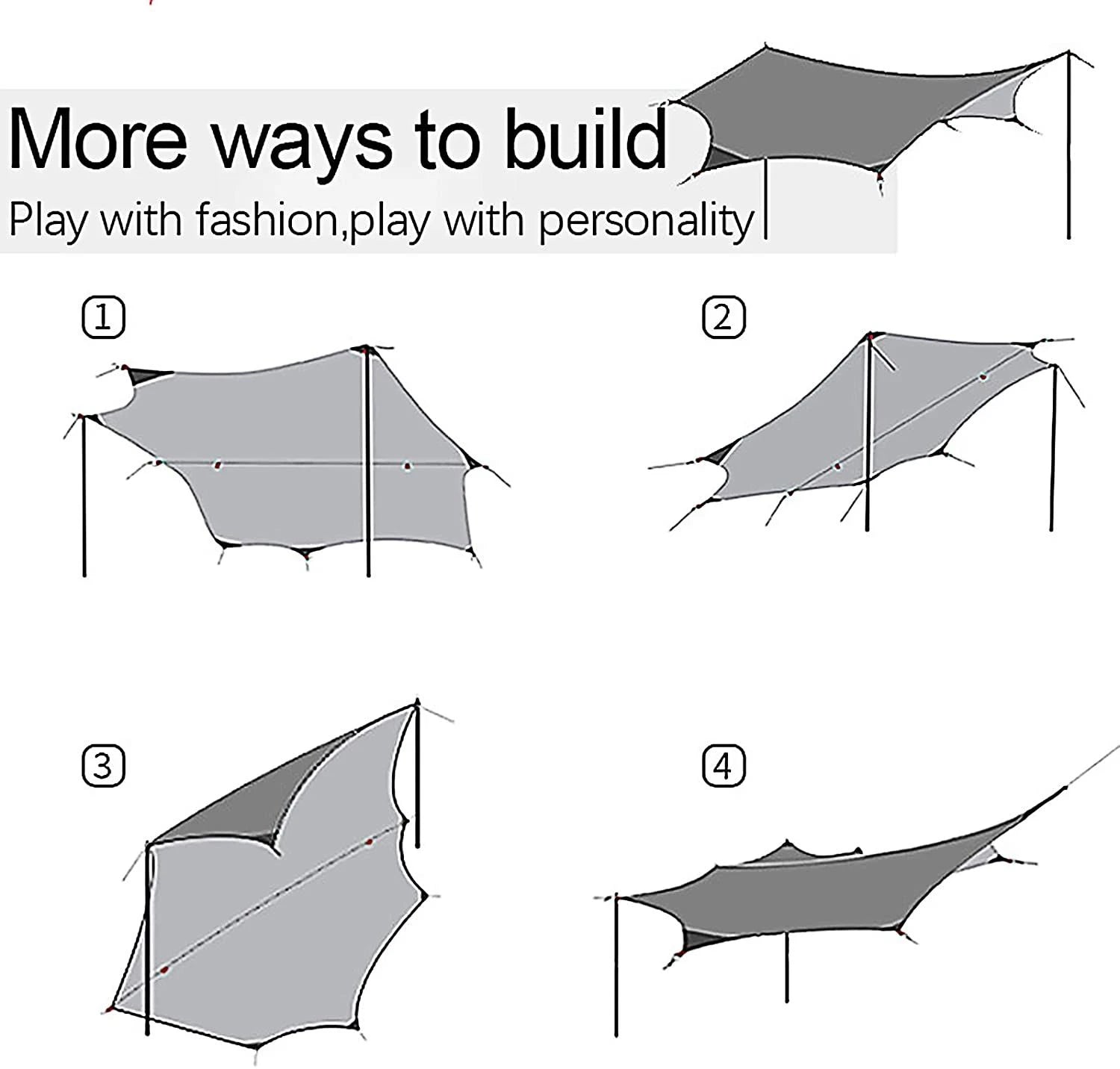 apollo walker Beach Tent Tarp Shade Canopy,Waterproof Portable Sun Shelter,Aluminum Poles,Ground Nails,UPF 50+ Camping Trips Fishing Backyard Fun Picnics