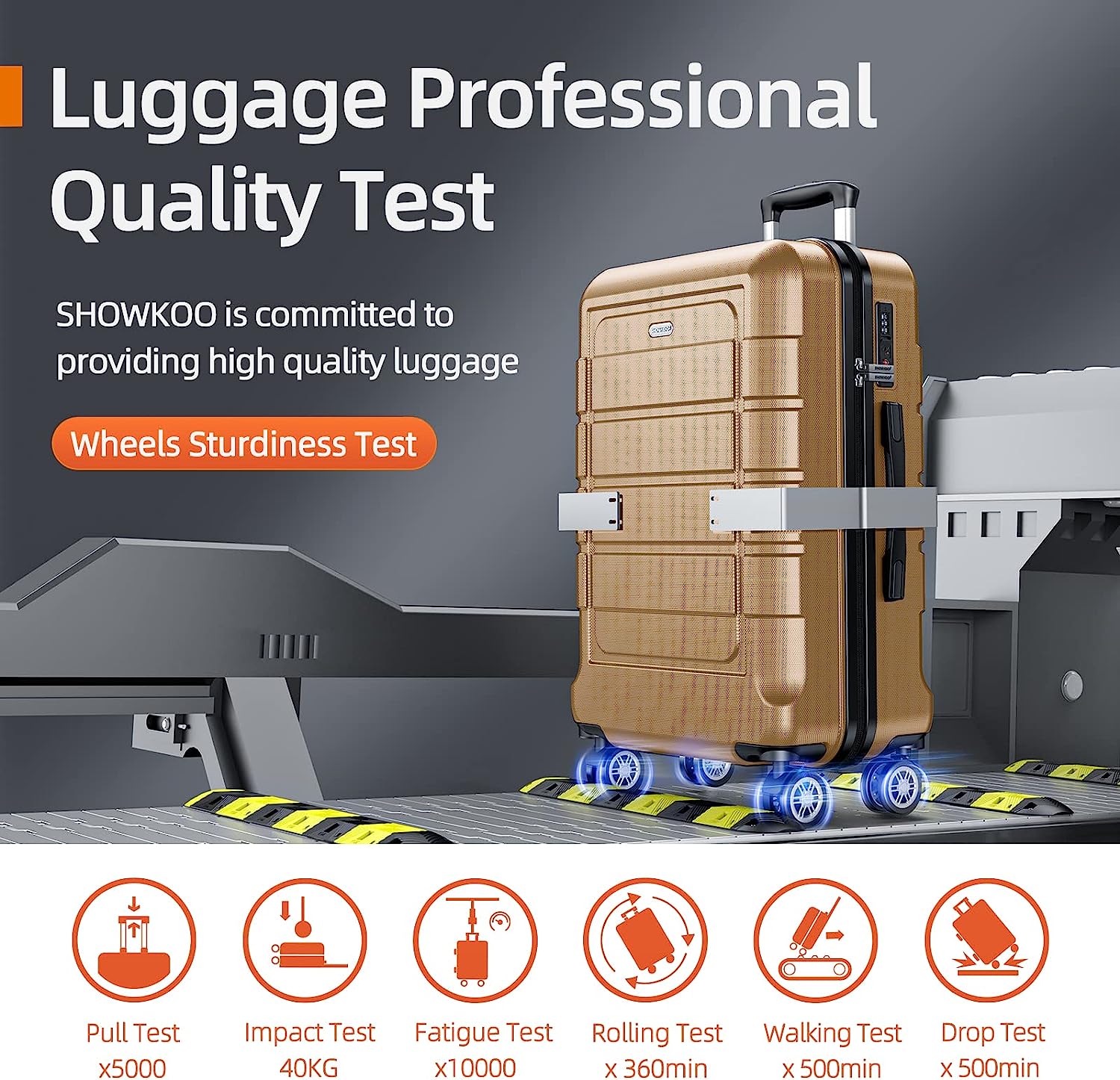 Luggage Sets Expandable PC+ABS Durable Suitcase Sets Double Wheels TSA Lock Gold
