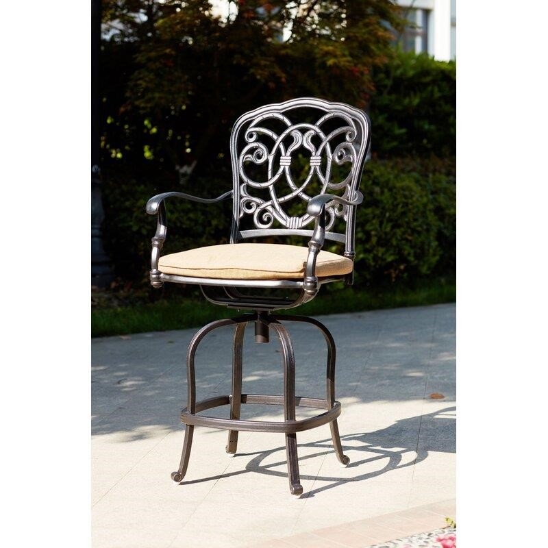 Battista Square 8 - Person 60'' Long Bar Height Dining Set with Cushions