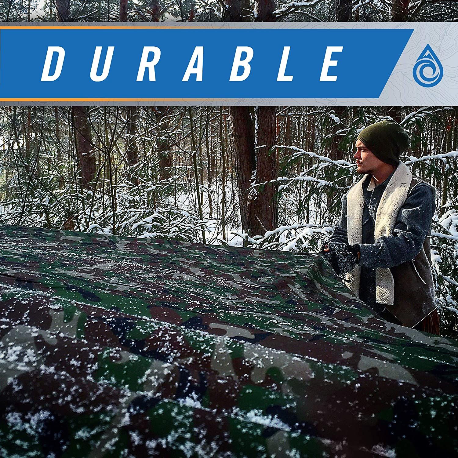 Aqua Quest Safari Tarp �C 100% Waterproof Lightweight SilNylon Bushcraft Camping Shelter �C 10��7, 10��10, 13��10, 20��13 Olive Drab or Camo (Olive Drab, 10 x 7 ft)