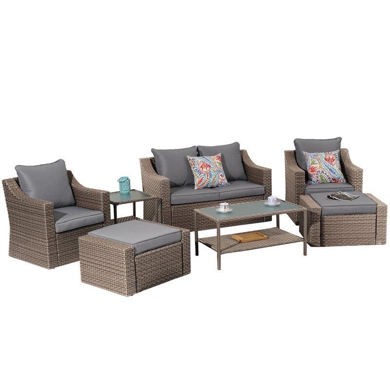 Hechavarria 6 - Person Seating Group with Cushions