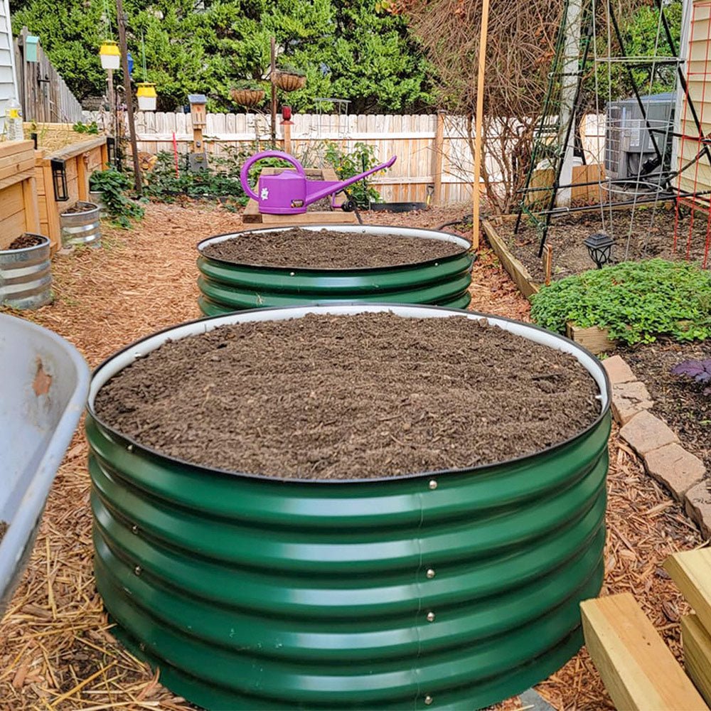 17'' Tall 42'' Round Metal Raised Garden Beds