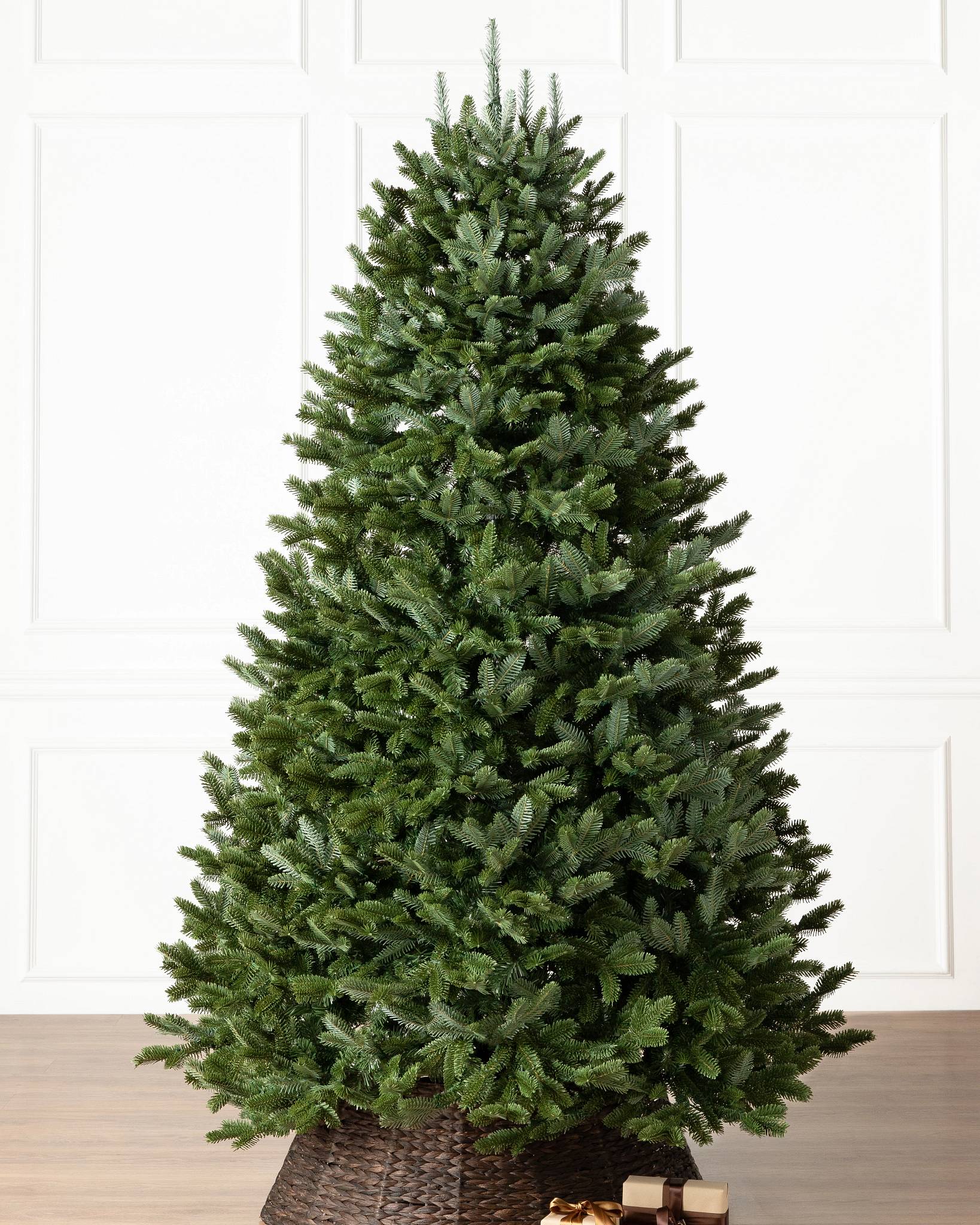 7-1/2 ft. Natural Fraser Medium Fir Hinged Artificial Christmas Tree with 1000 Multicolor Lights