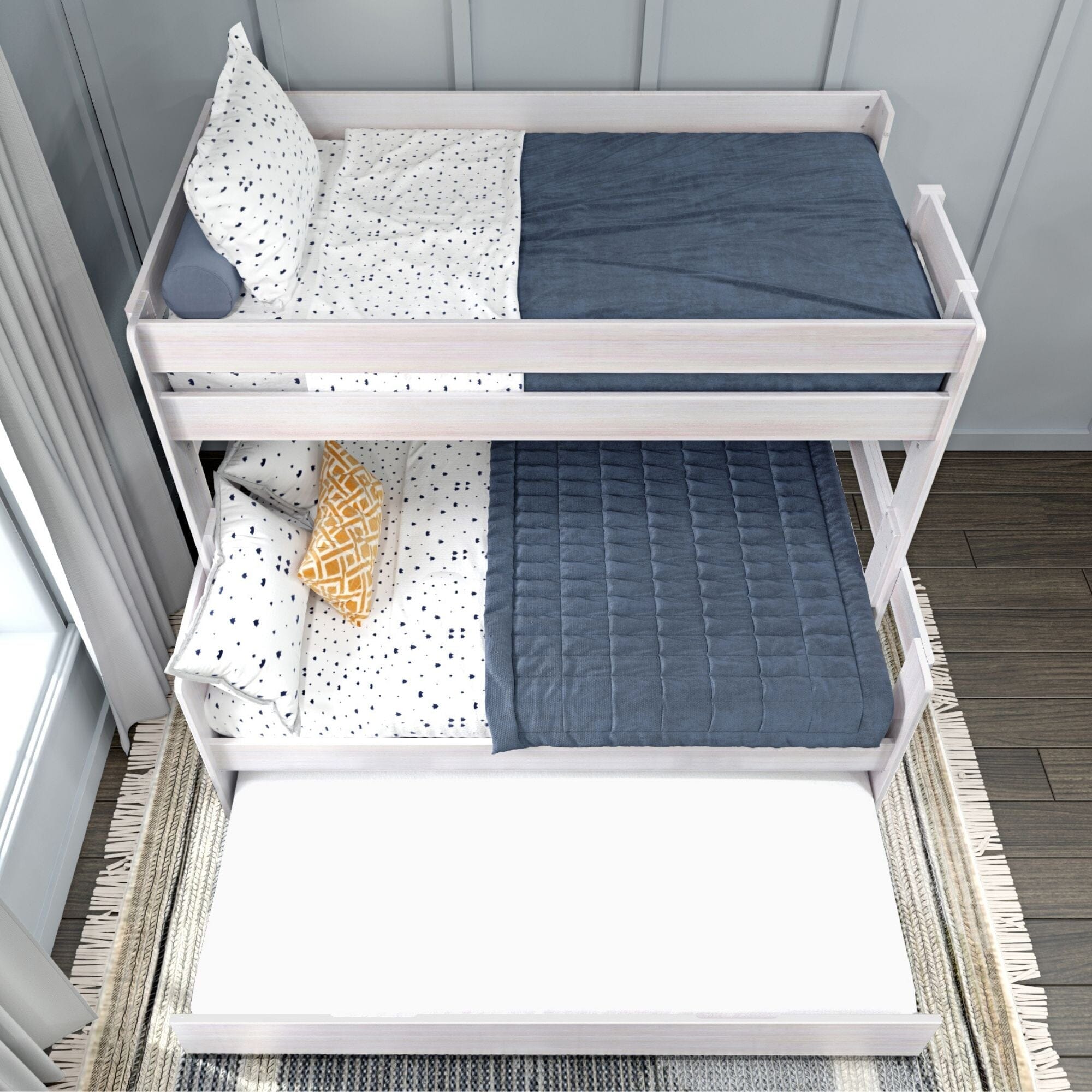 🎄Store Closing Sale💖Modern Farmhouse Twin over Full Bunk Bed with Trundle