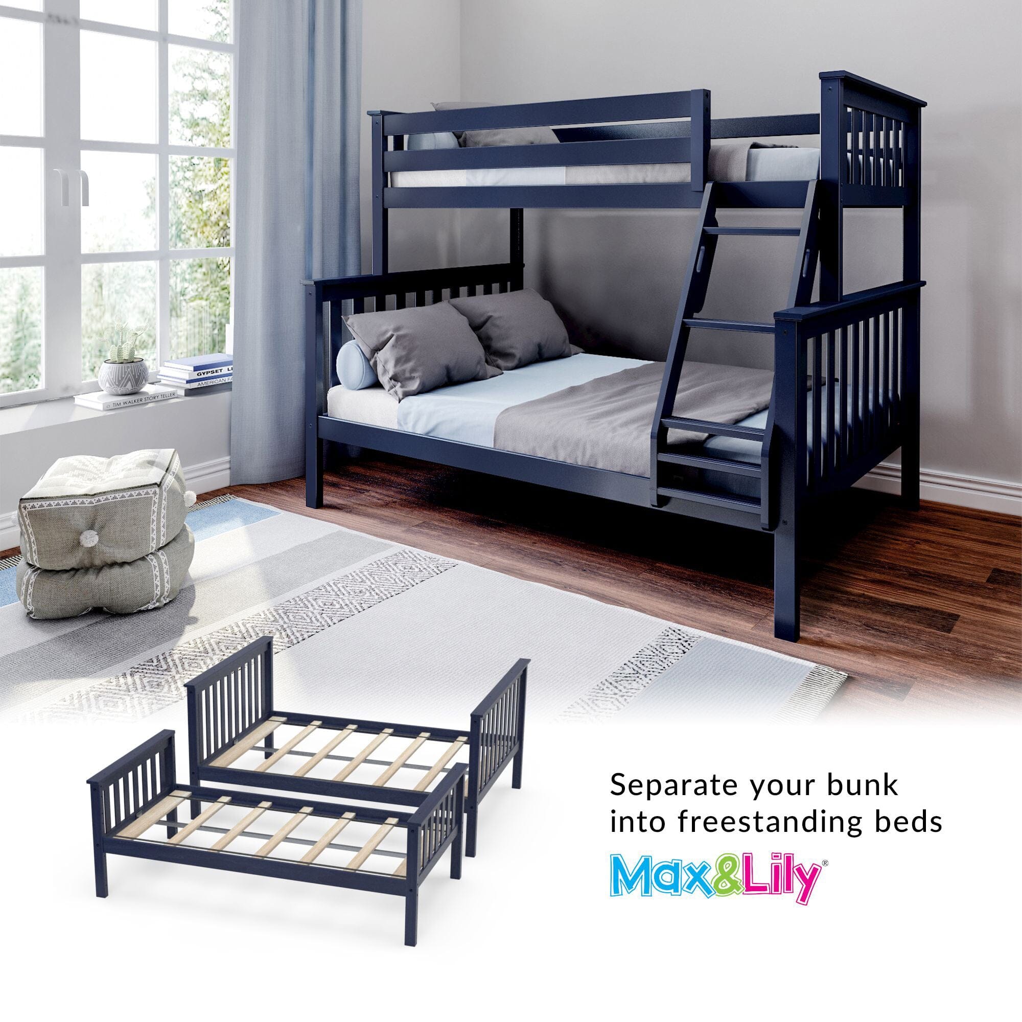 🎄Store Closing Sale💖Kid's Twin Over Full-Size Bunk Bed