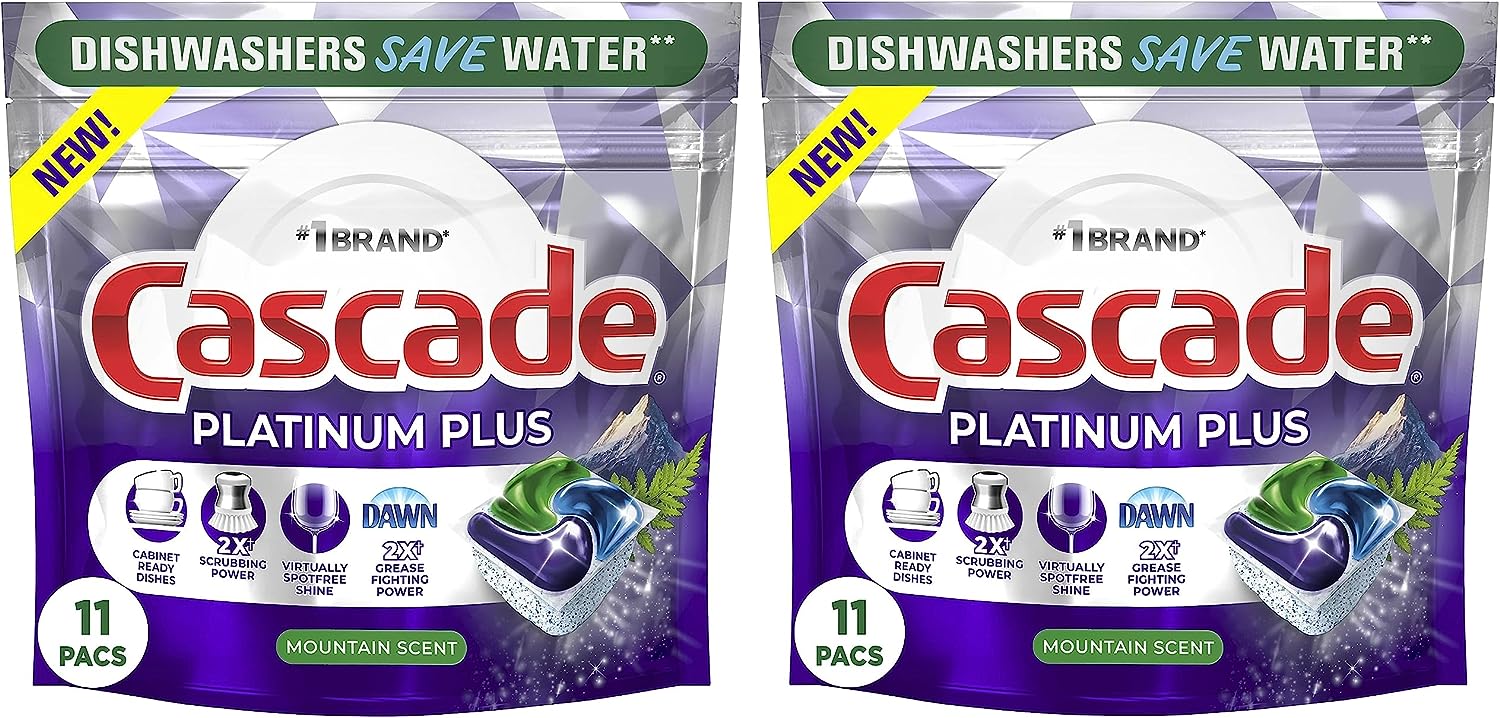 Cascade Platinum Plus Dishwasher Pod, Dish Detergent ActionPacs Dish Pods, Fresh, 52 Count