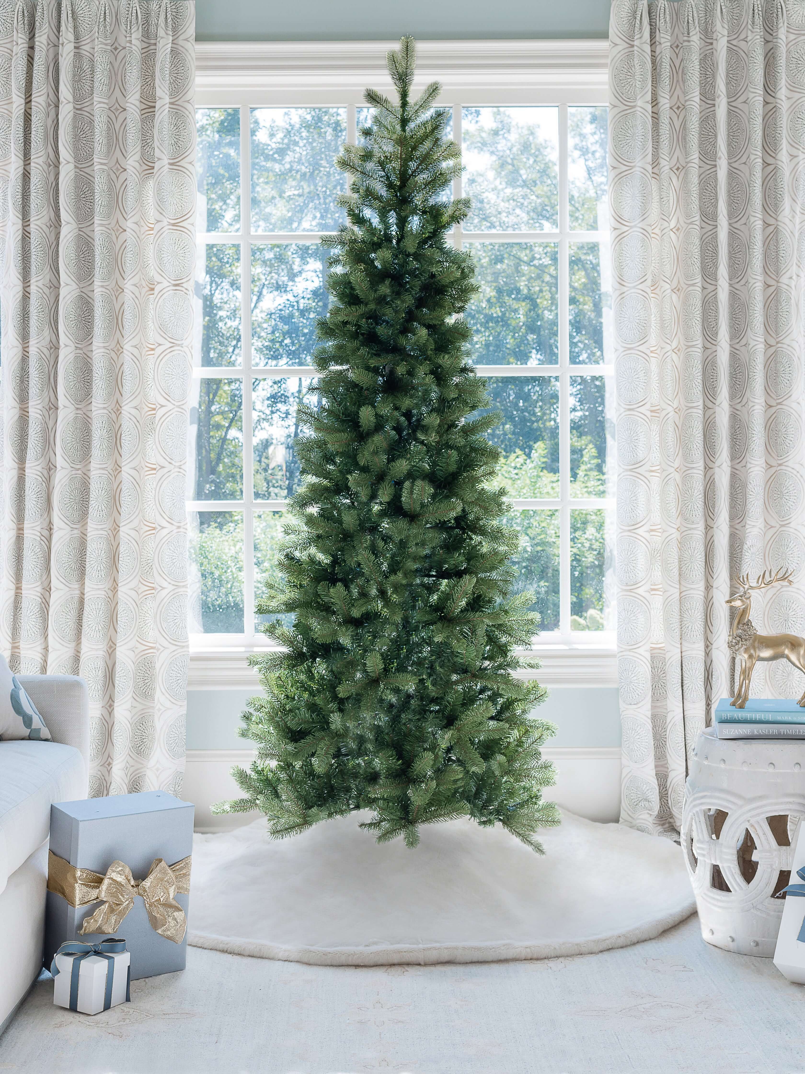 7.5' King Douglas Fir Slim Quick-Shape Artificial Christmas Tree Unlit