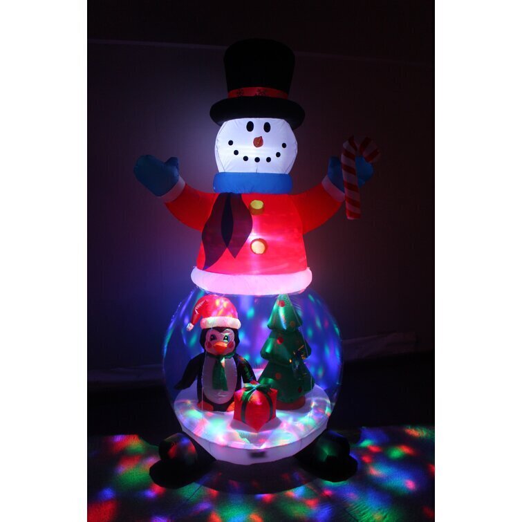 Snowman Globe with Penguins, Gift Box, and Tree Yard Christmas Inflatable