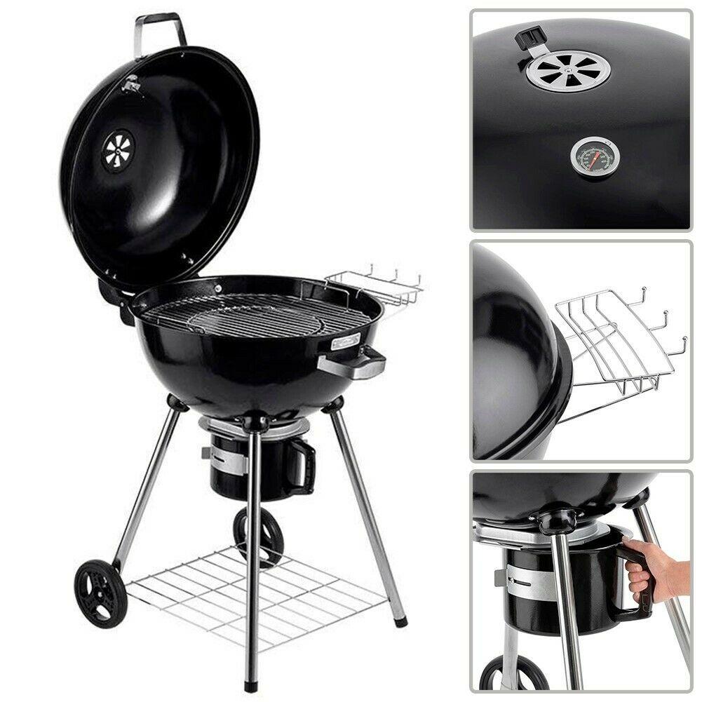 22��� Portable Kettle Charcoal BBQ Barbecue Grill Camping Garden Outdoor Cooking