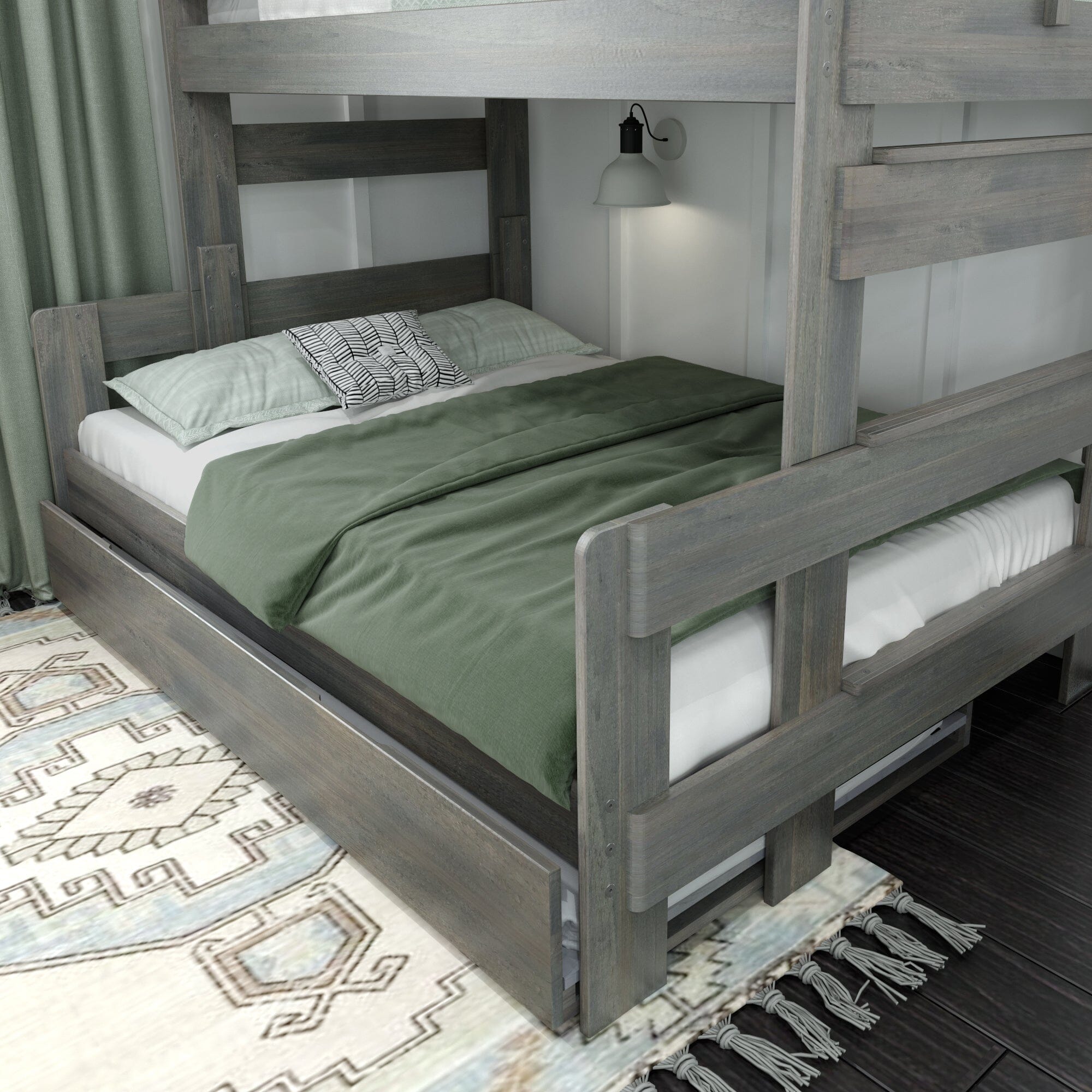 🎄Store Closing Sale💖Modern Farmhouse Twin over Full Bunk Bed with Trundle