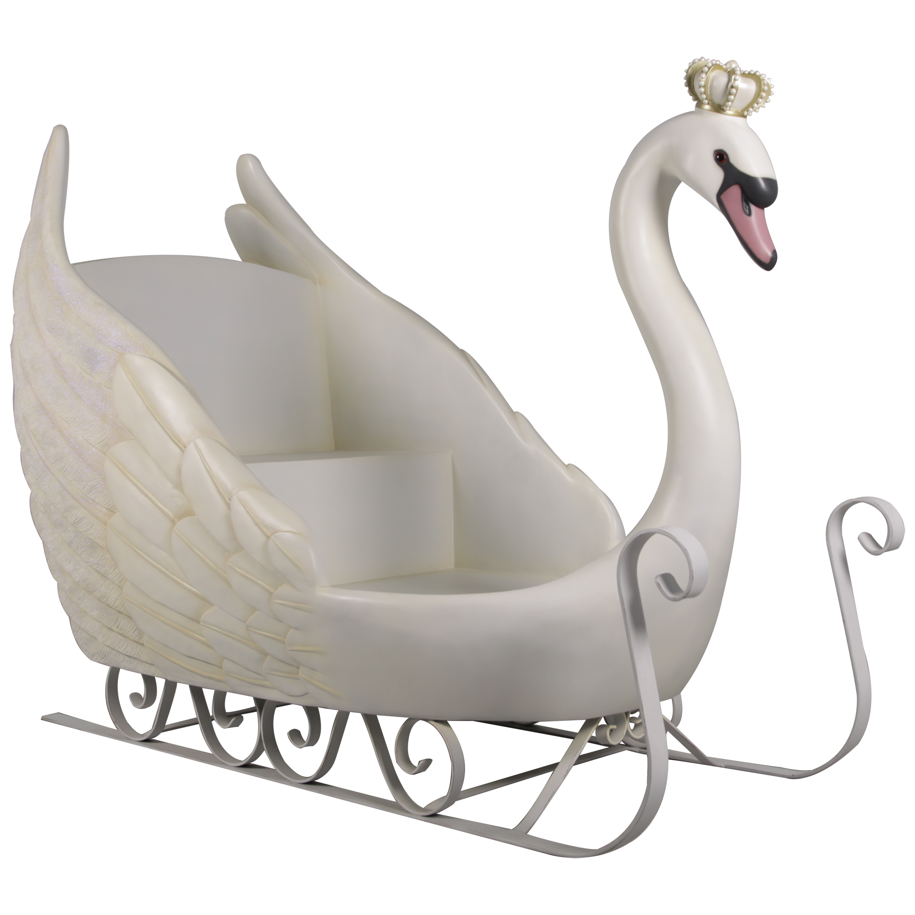 Large Swan Sleigh Statue