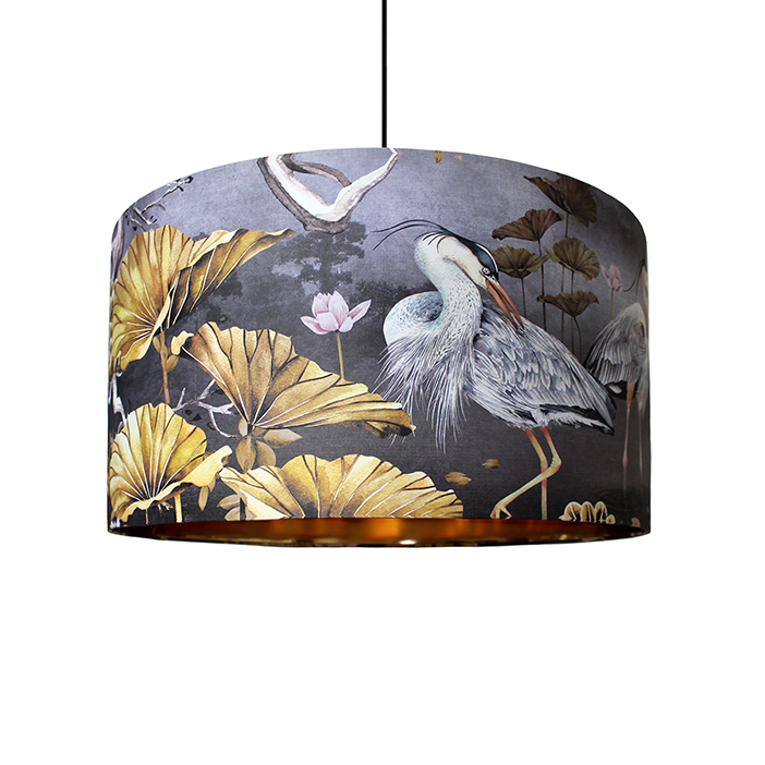 Midnight Orient Gold Lined Lampshade