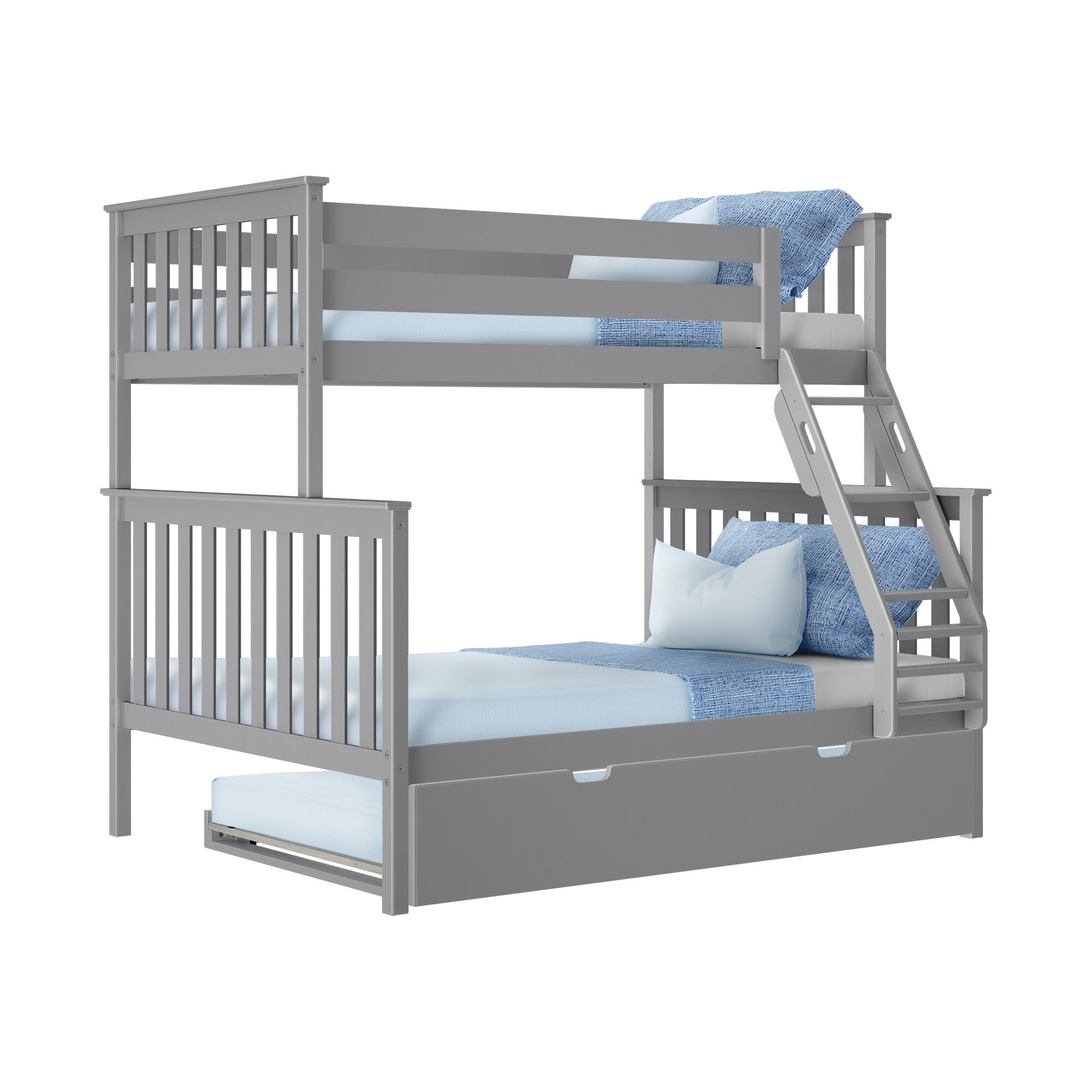 🎄Store Closing Sale💖Kids Solid Wood Twin-Over-Full Bunk Bed + Trundle Bed