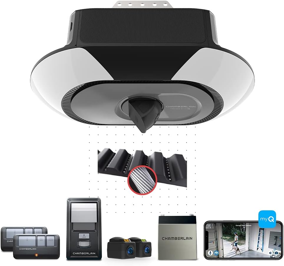 B6753T Smart Garage Door Opener, Video Streaming & Advanced Corner LED Lighting-myQ Smartphone Controlled-Ultra Quiet, Strong Belt Drive & MAX Lifting Power
