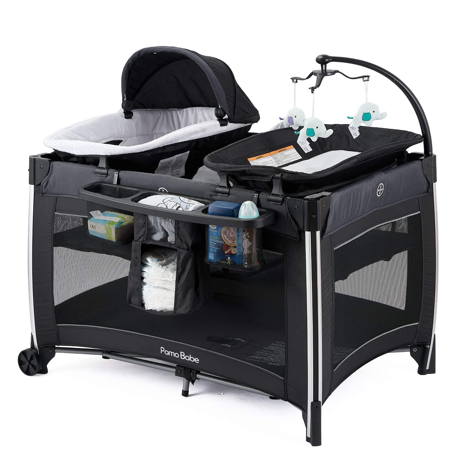 Pamo Babe 4 in 1 Portable Baby Crib Deluxe Nursery Center