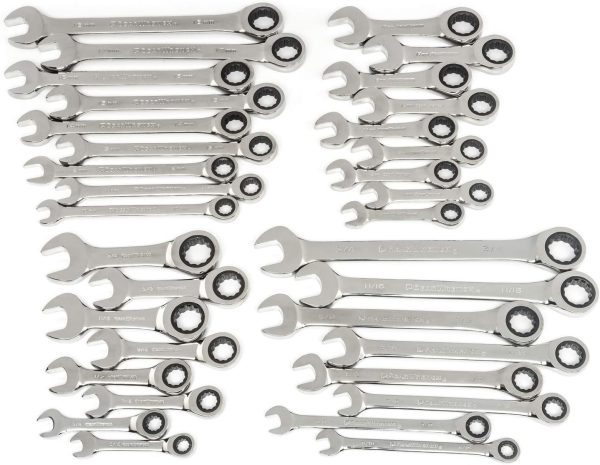 34 Pc. Standard    Ratcheting Wrench Set, SAE   Metric   85034
