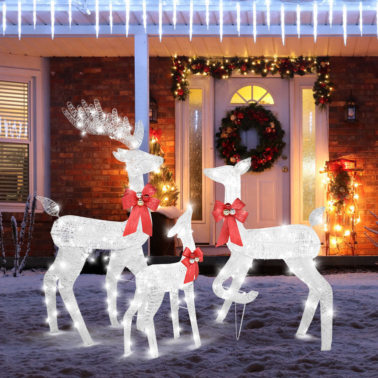 Reindeer Set Outdoor Christmas Decoration With LED Lights