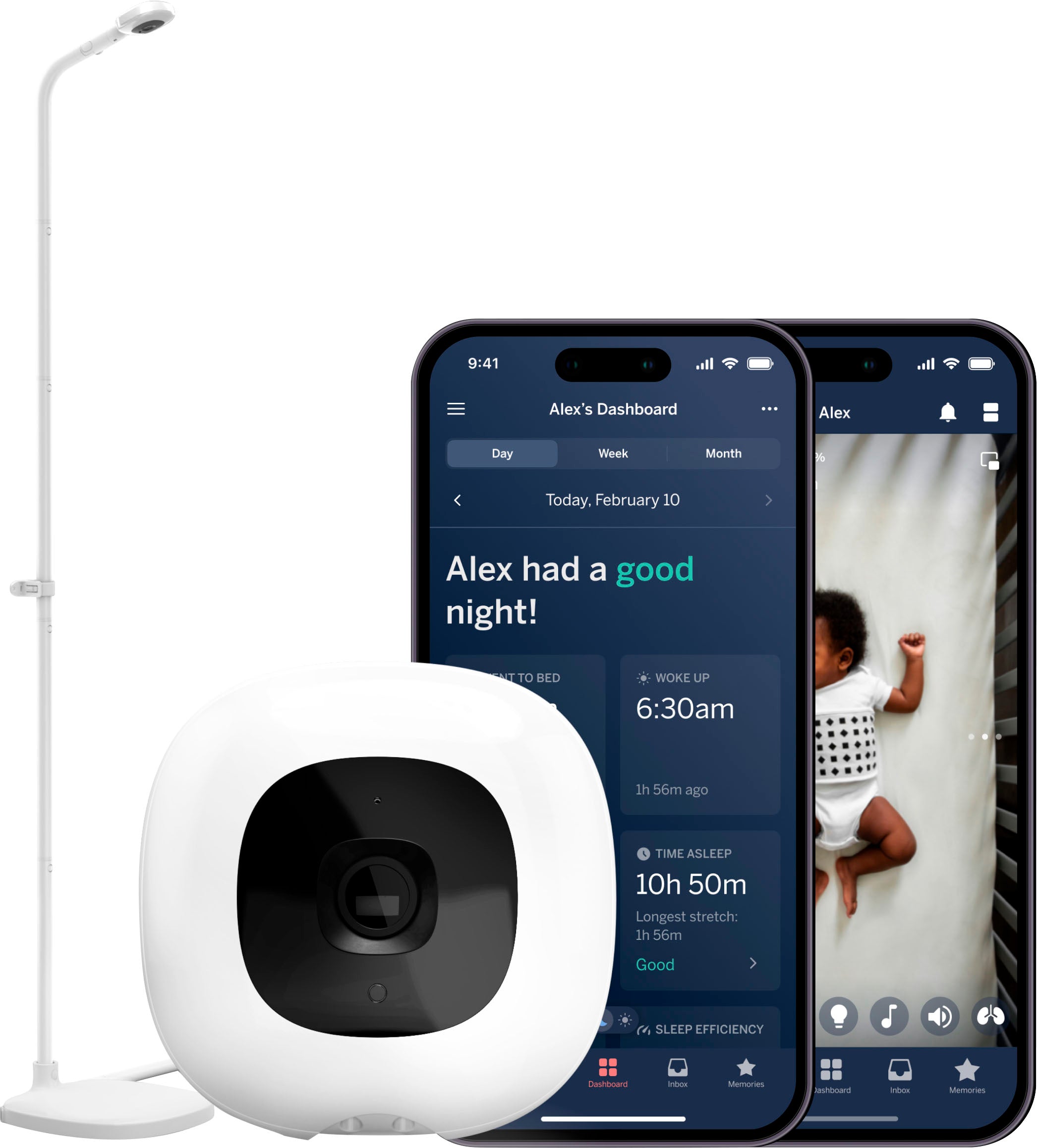 Nanit Pro Smart Baby Monitor & Floor Stand - White