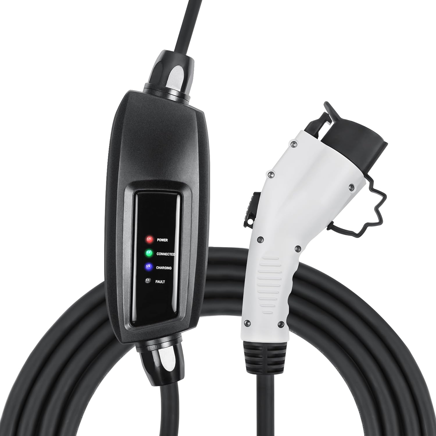 Electric Vehicle Charger 16 Amp - Level 1 EV Charger (110V) with 21ft Extension Cord & Nema 5-15 Plug Compatible with All J1772 EVs