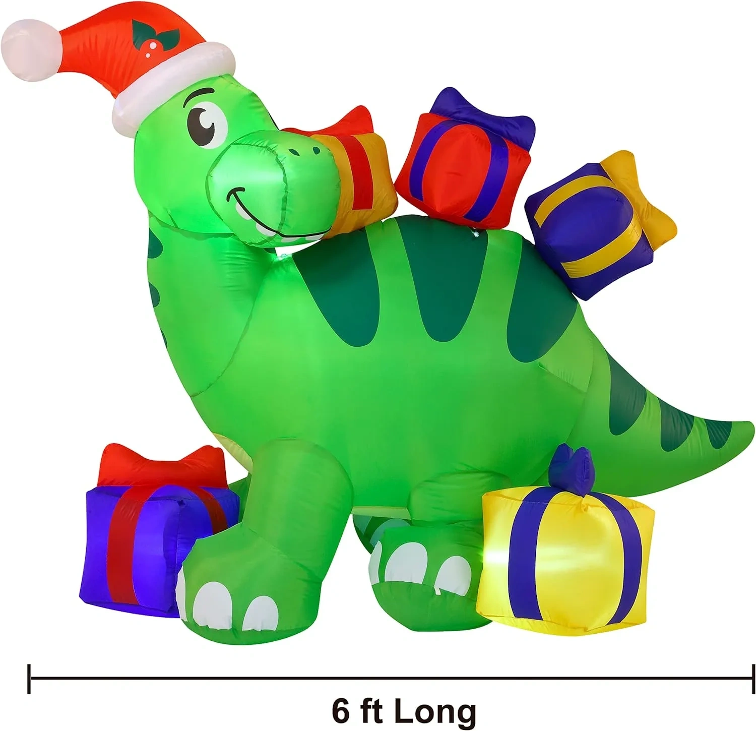 6ft Tall LED Christmas Inflatable Dinosaur