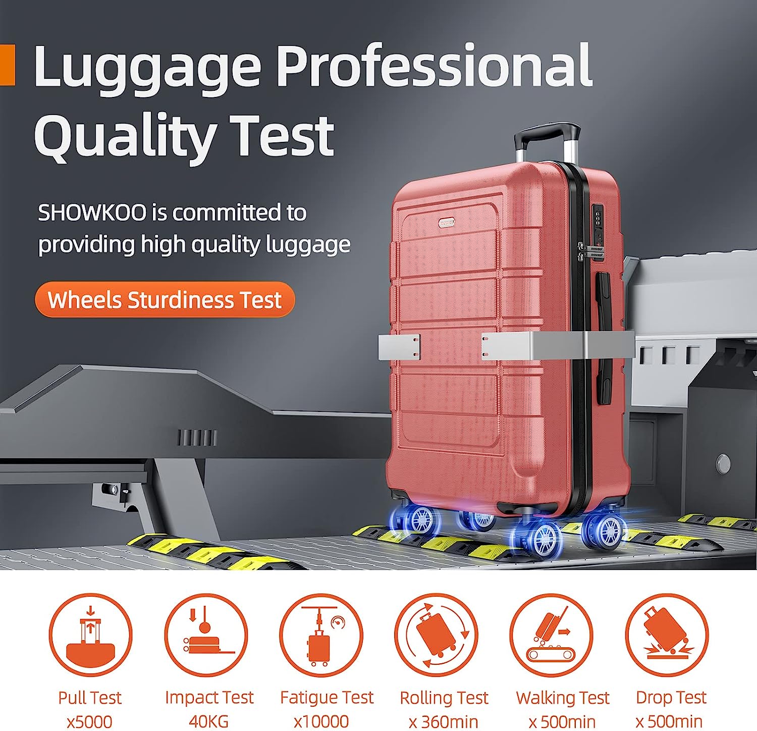 Luggage Sets Expandable PC+ABS Durable Suitcase Sets Double Wheels TSA Lock Rose Gold 3pcs