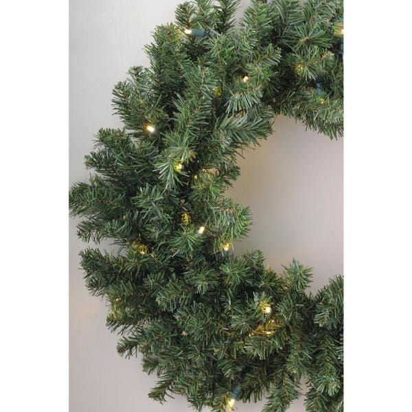 60 in. Pre-Lit LED Canyon Pine Artificial Christmas Wreath