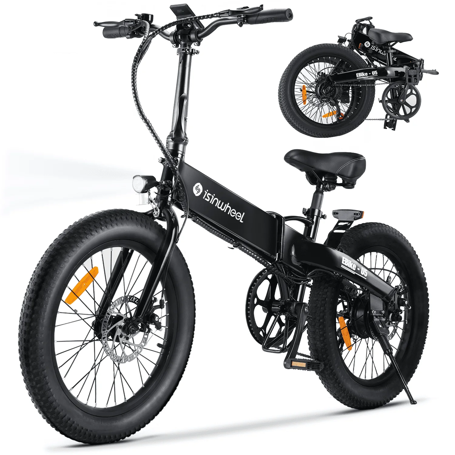 isinwheel U5-W Electric Bike Adult 500W, 20MPH, Max Range 45+ Mile E Bike, 20