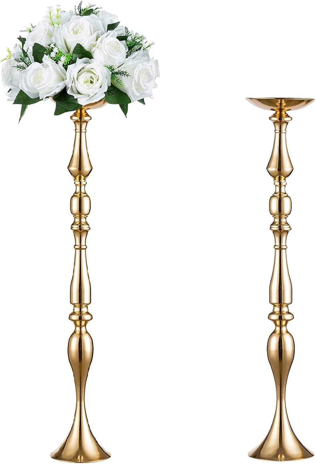 Tall Metal Centerpieces for Wedding 31.5inch - Silver Flower Stand Table Centerpiece for Event Birthday Party Road Lead