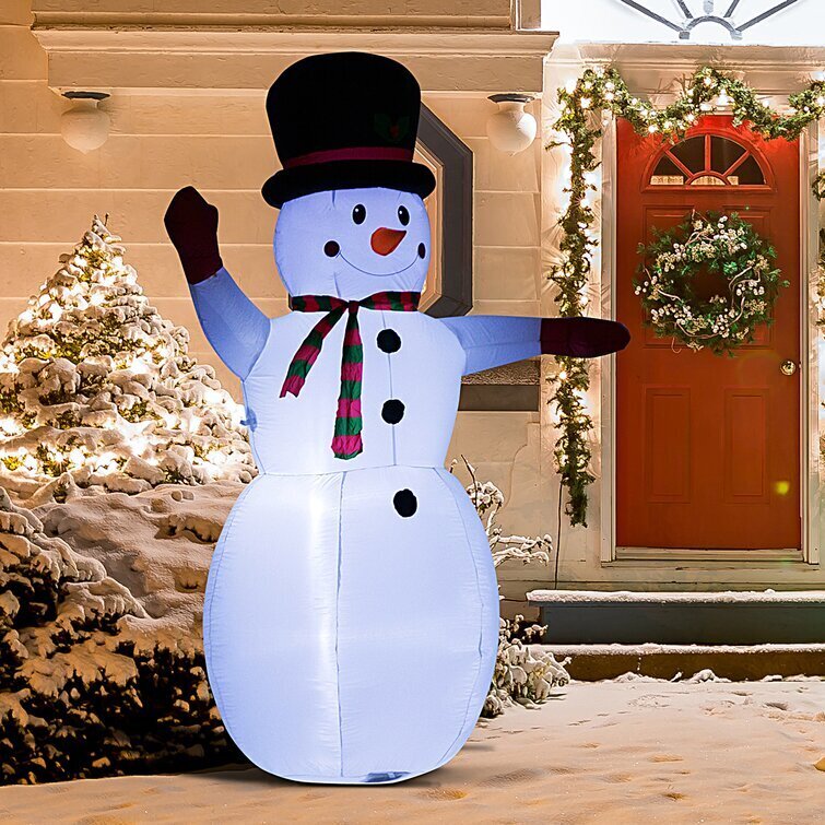 Waving Snowman LED Lighted Outdoor Air Blown Inflatable Christmas