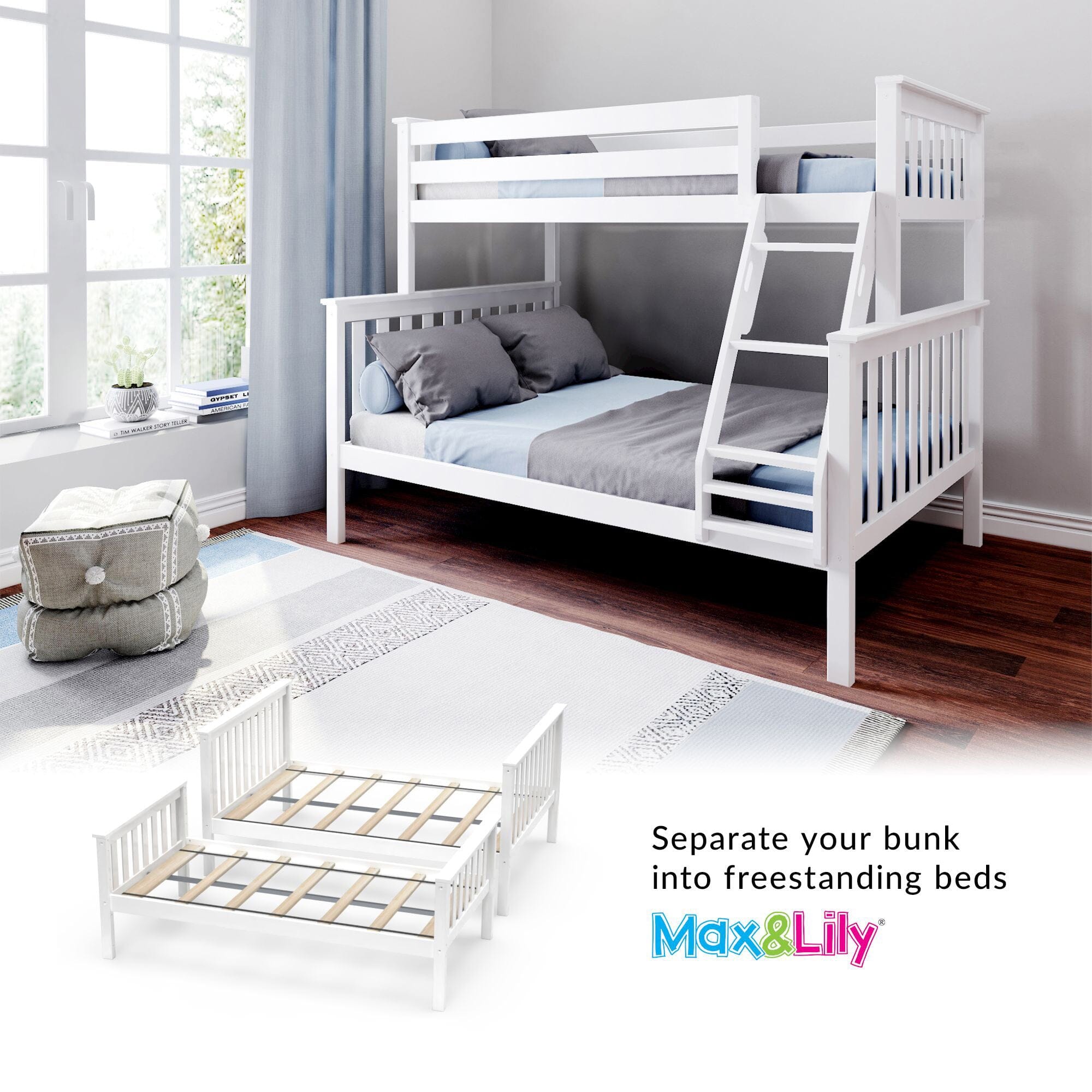🎄Store Closing Sale💖Kid's Twin Over Full-Size Bunk Bed