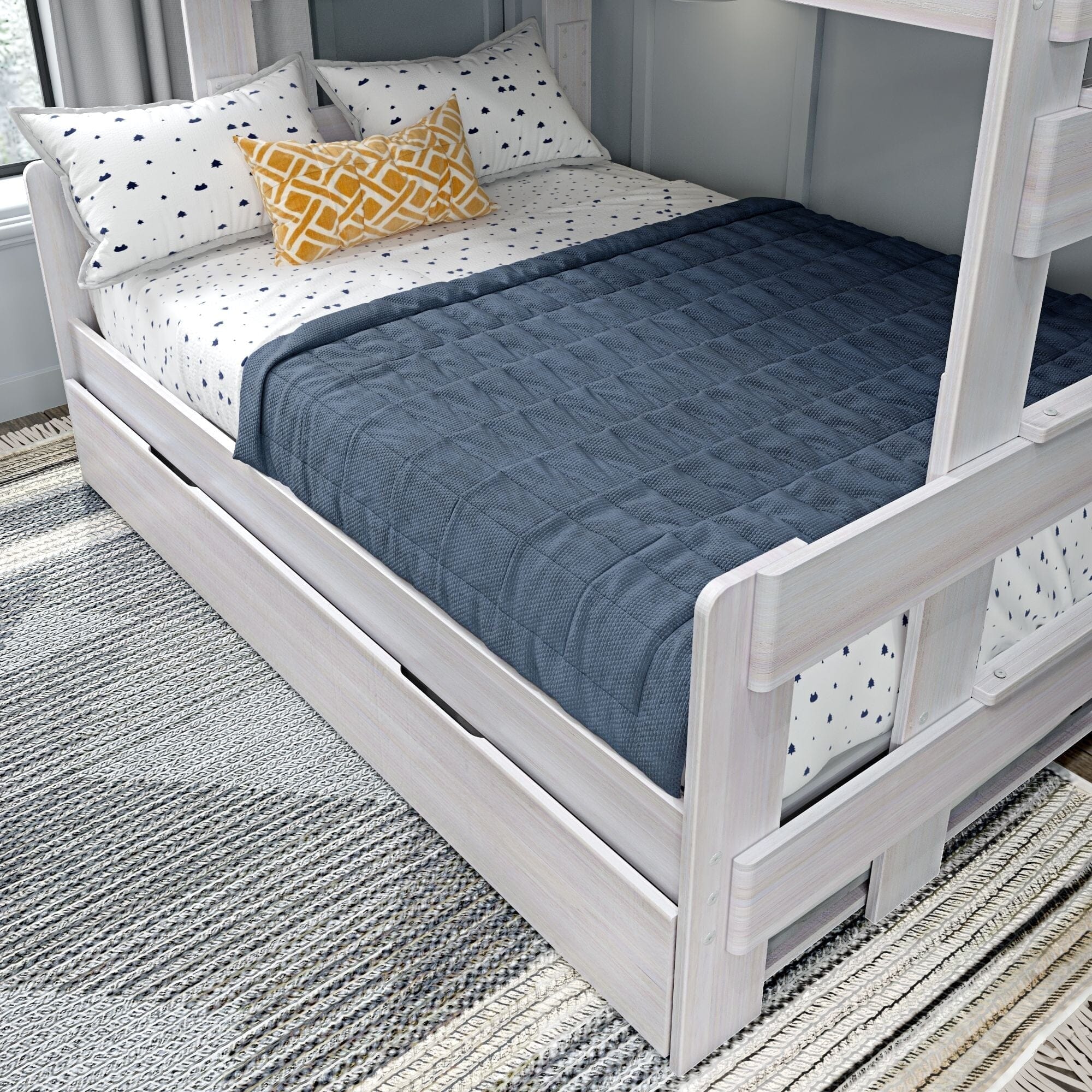 🎄Store Closing Sale💖Modern Farmhouse Twin over Full Bunk Bed with Trundle