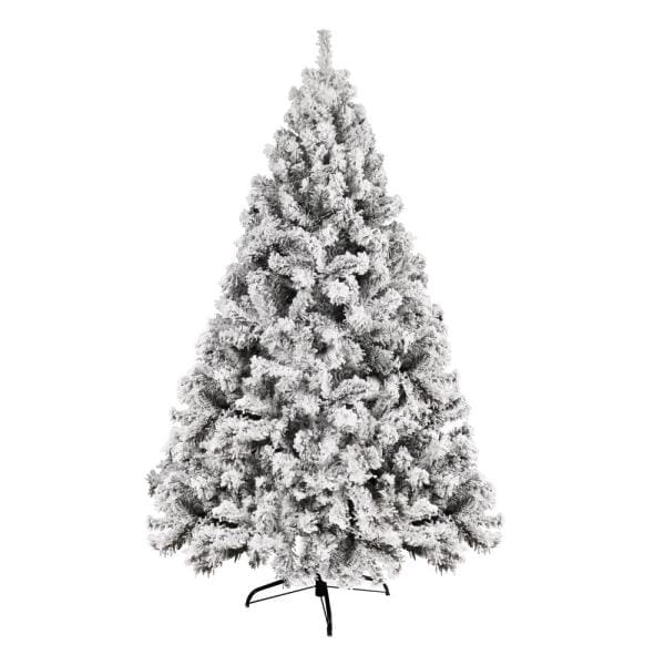 7.5 ft. Unlit Snow Flocked Christmas Artificial Pine Tree Holiday Decor