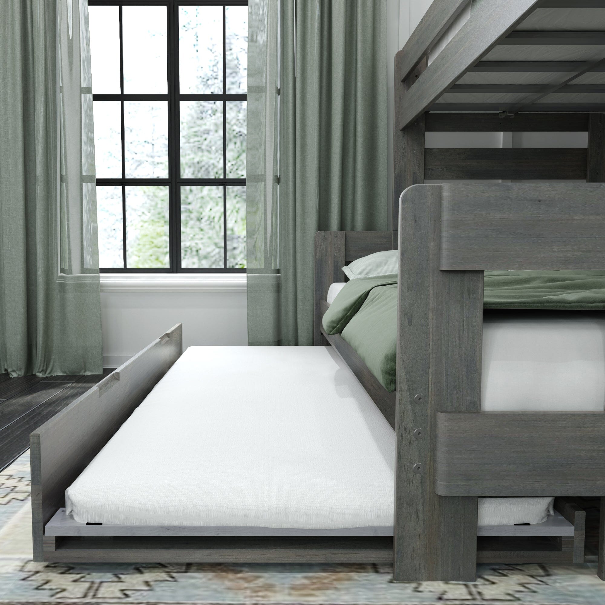 🎄Store Closing Sale💖Modern Farmhouse Twin over Full Bunk Bed with Trundle