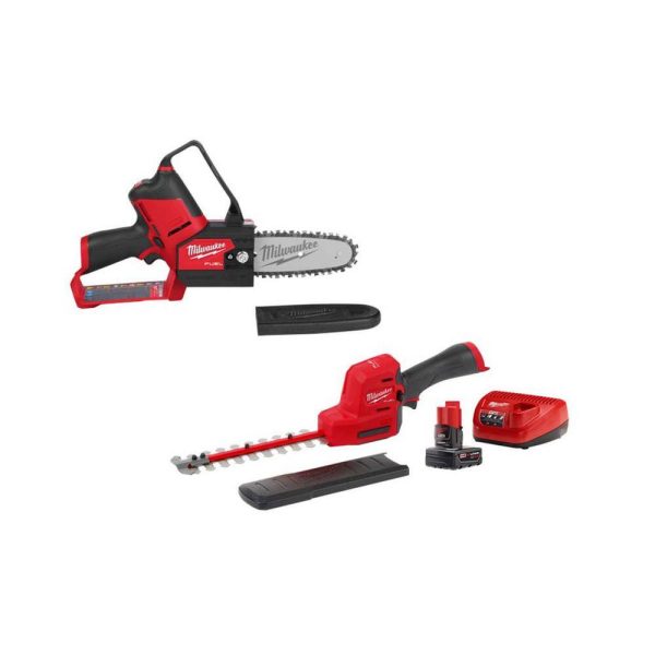 2527-20-2533-21 M12 FUEL 6 in. 12V Lithium-Ion Brushless Electric Cordless Pruning Saw HATCHET w/M12 8 in. Hedge Trimmer Kit
