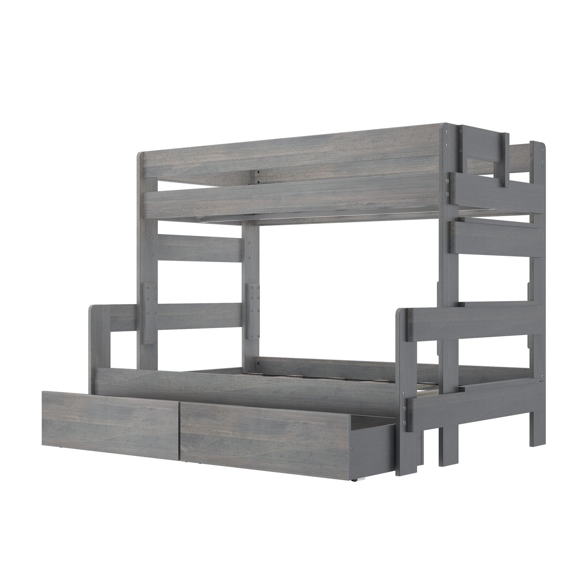 🎄Store Closing Sale💖Modern Farmhouse Twin over Full Bunk Bed with Storage Drawers
